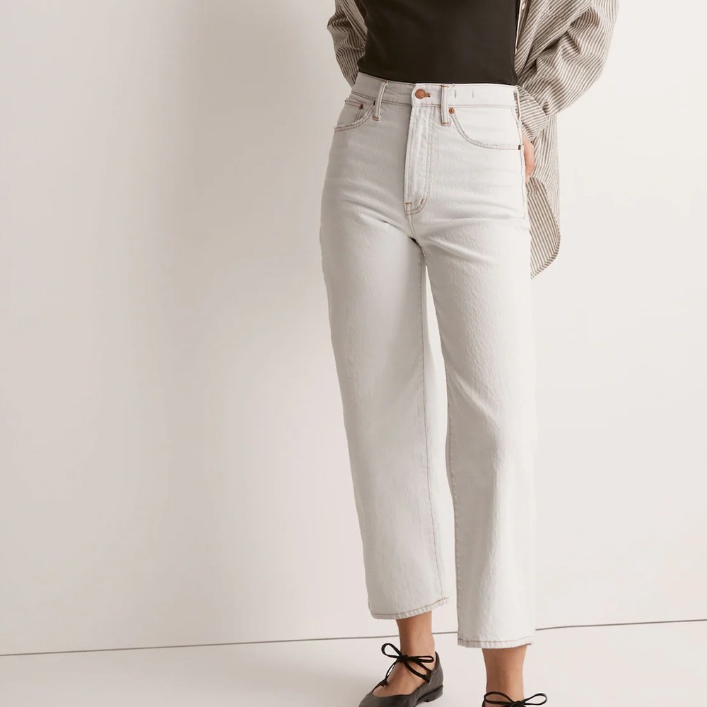 Madewell Cropped High-Rise Jeans in Very Light Blue